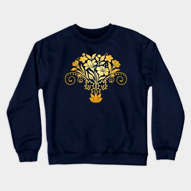 Gold Wildflower Bouquet Crewneck Sweatshirt by MonoFishTank